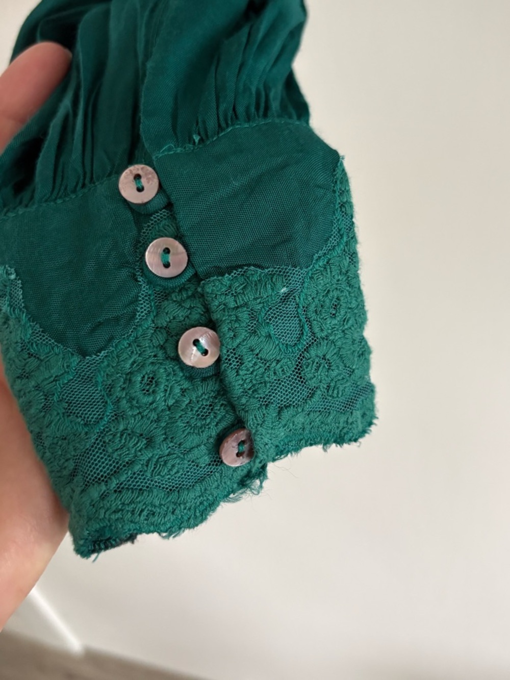 FREE PEOPLE Janelle Lace Top in Green Balsam - Picture 9 of 13
